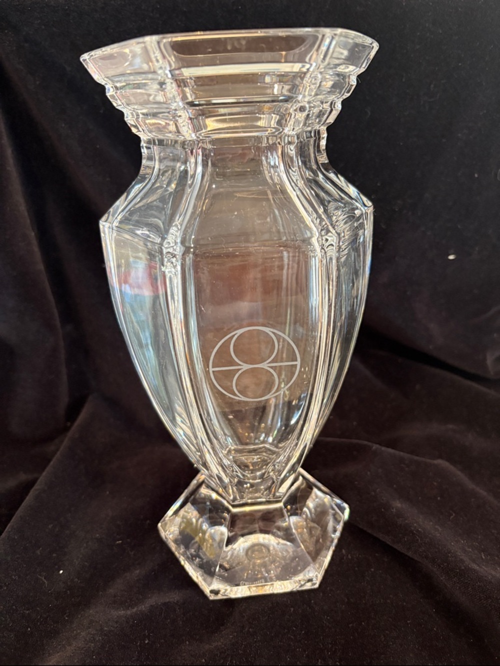 Vintage Waterford Odessa Pedestal Crystal Vase Hexagon Shape